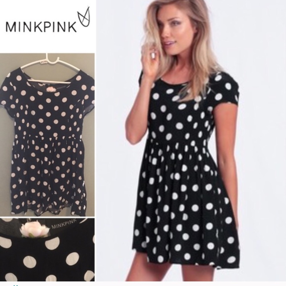 Minkpink polka dot mini dress